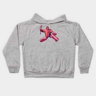 Goalie: Orange & Burgundy Kids Hoodie